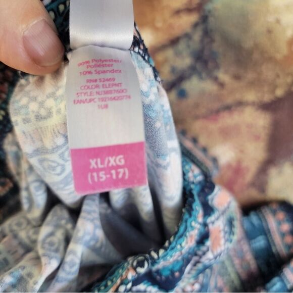 2 Pairs XL No Boundaries Women's Leggings Elephant & Floral 2 PAIRS - Picture 9 of 16